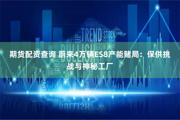 期货配资查询 蔚来4万辆ES8产能赌局：保供挑战与神秘工厂